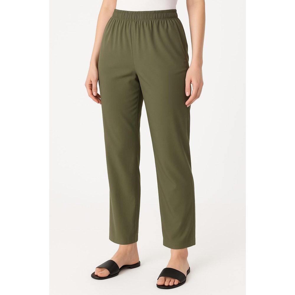 Maggie Sweet Opulance Olive Green Elastic Waistband Style 410 Pants Tall Large